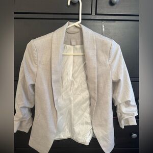 Beige Blazer with Rolled Sleeves